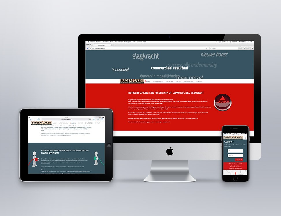 IndionDesign website Burgers'Zaken