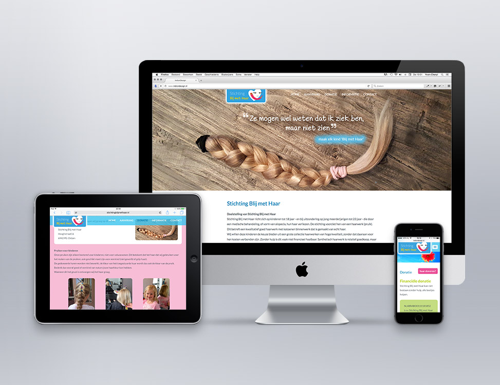 IndionDesign website Stichting Blij met Haar