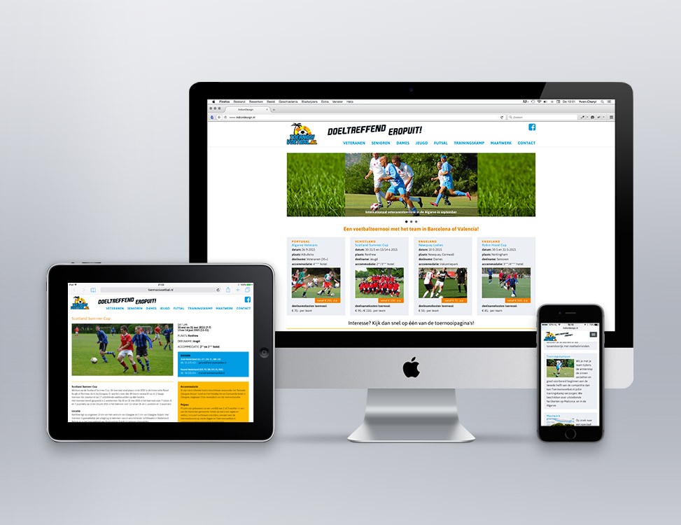 IndionDesign website ToernooiVoetbal